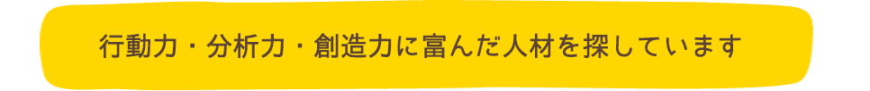 行動力分析力創造力に富んだ人物を探しています